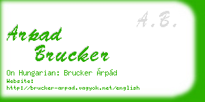 arpad brucker business card